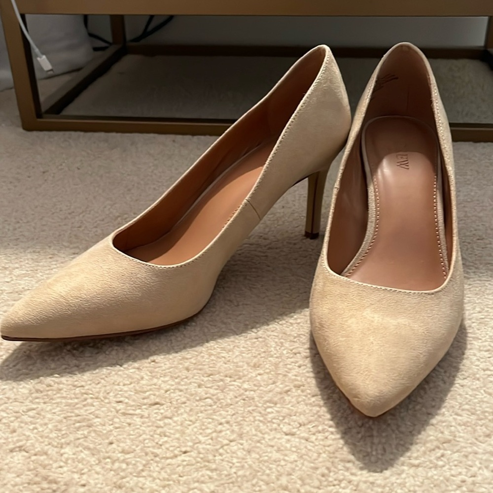 NWOT JCrew Beige Suede Heels
